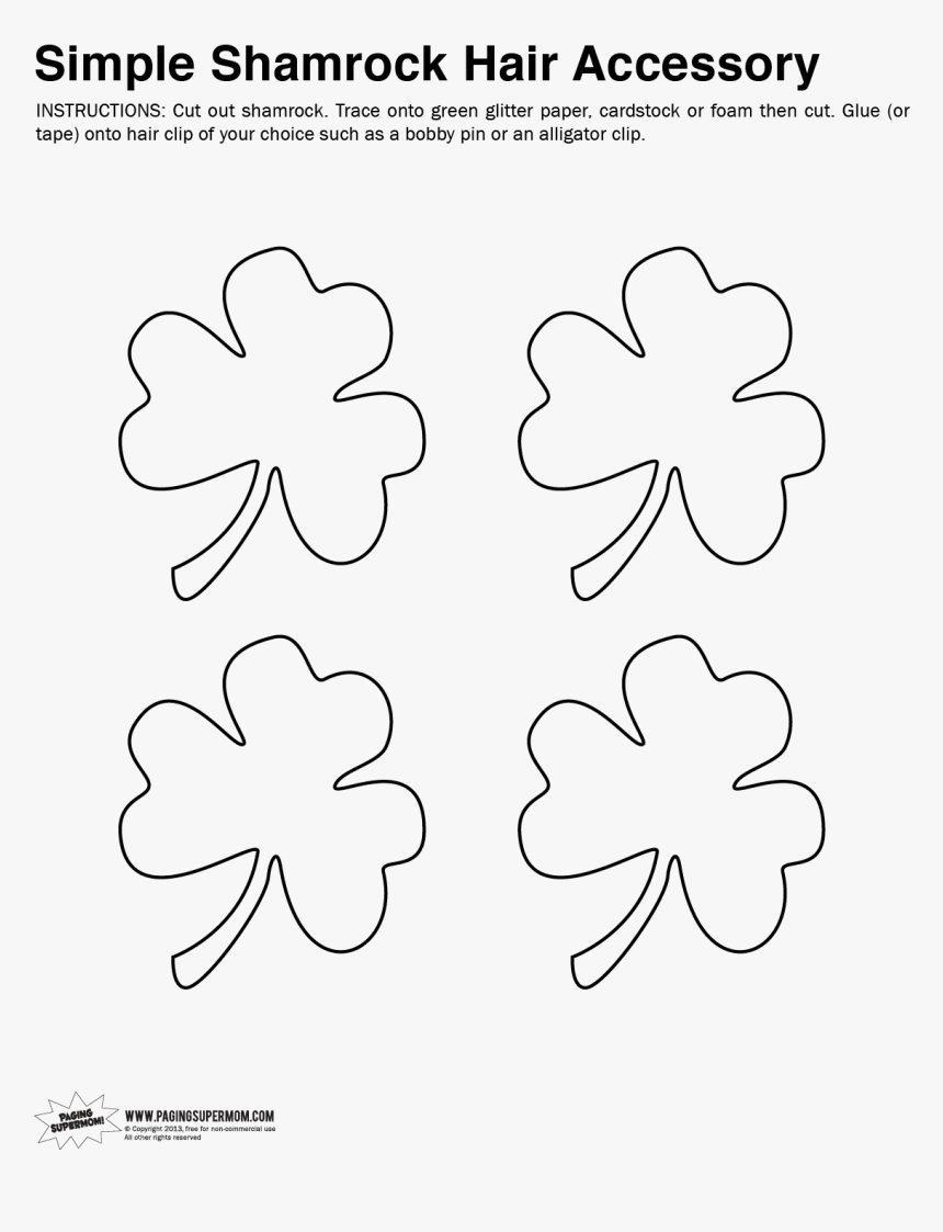 Shamrock Hair Clip Template - Redwood Sorrel, HD Png Download, Free Download