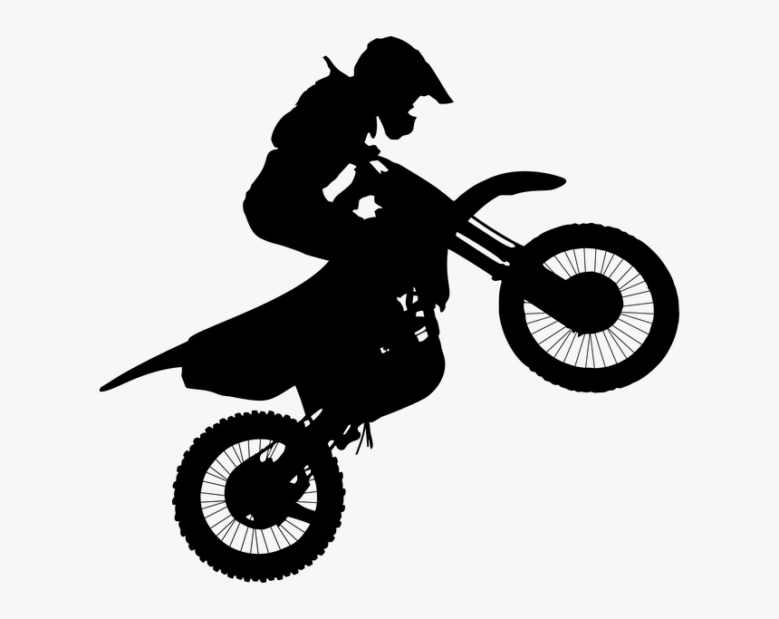 Motocross Motorcycle Vector Graphics Clip Art Silhouette - Motocross Clipart, HD Png Download, Free Download
