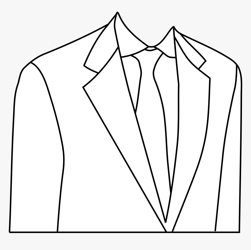 Suit Clip Arts - Drawing A Suit And Tie, HD Png Download, Free Download