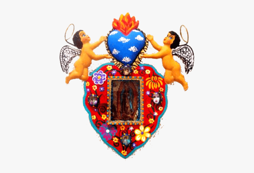 Corazón Con Ángeles Guadalupe - Illustration, HD Png Download, Free Download