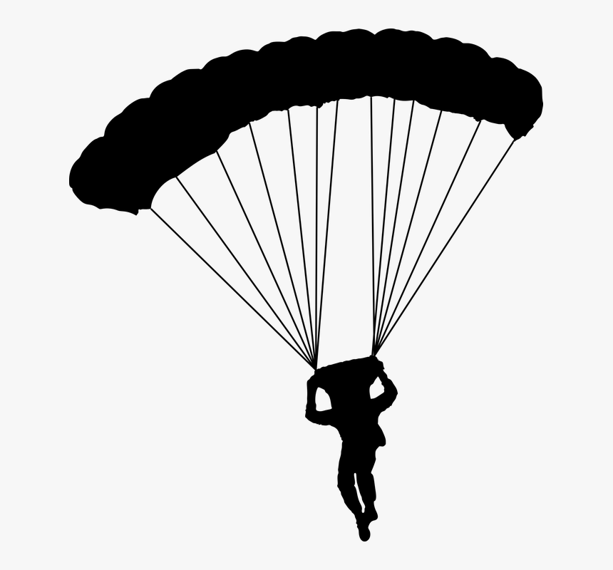 Paragliding - Parachuting Silhouette, HD Png Download, Free Download