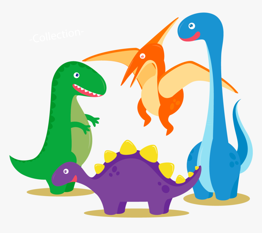 Dinosaur Vector Cartoon Euclidean Free Download Image - Cartoon Dinosaurs Transparent Background, HD Png Download, Free Download