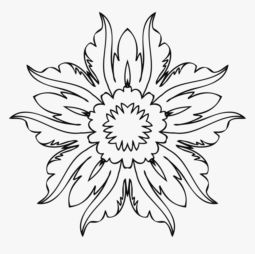 Black Eyed Susan Clip Art Black And White - Line Art 