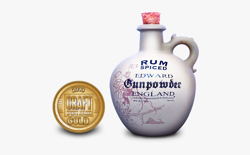 Edward Gunpowder England Rum Spiced - Glass Bottle, HD Png Download, Free Download