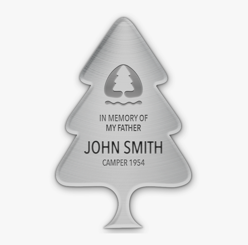 6” Silver Plaque With 4 Lines Of Custom Text - Christmas Tree, HD Png Download, Free Download