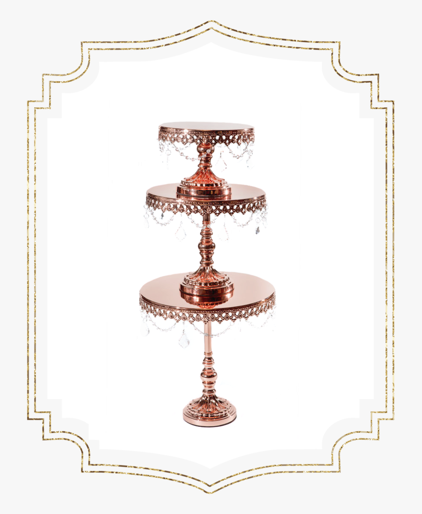 Shop-preview Shiny Rose Gold Round Chandelier Cake - Cake Stand, HD Png Download, Free Download