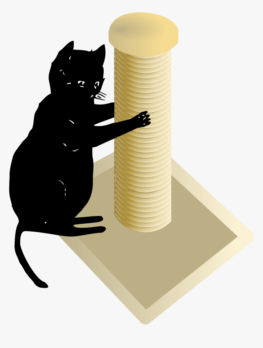 Free Cat And Scratching Post - Cat Using Scratching Post Clipart, HD Png Download, Free Download