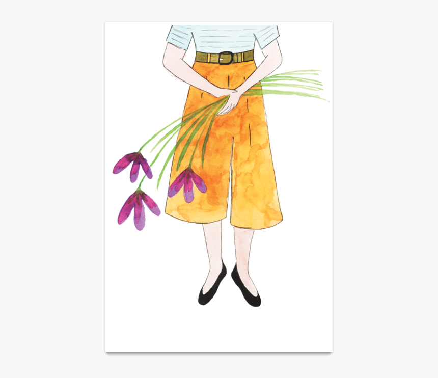 Poster Mulher Com Flores De Ateliê Catorzena - Illustration, HD Png Download, Free Download