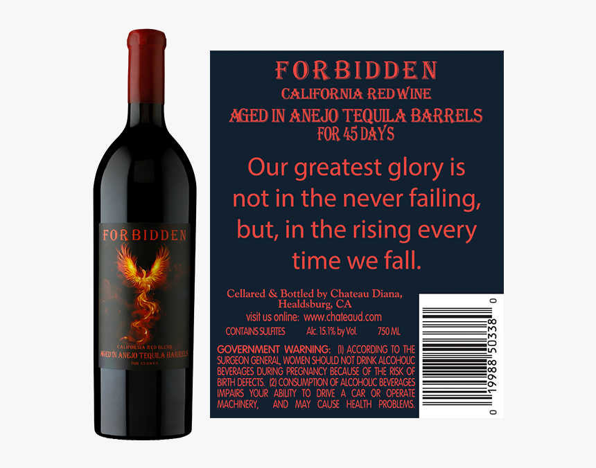 Picture Of Forbidden California Red Blend Aged In Anejo - Forbidden Red Wine Blend, HD Png Download, Free Download