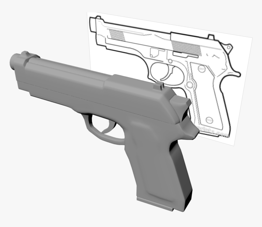 Outline Of A Pistol, HD Png Download, Free Download