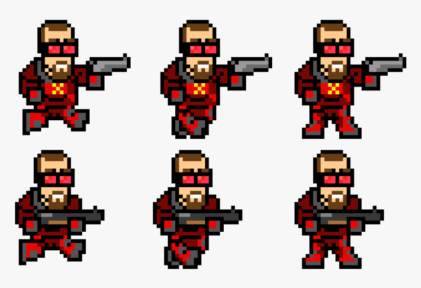 Pixel Character With Gun, HD Png Download, Free Download