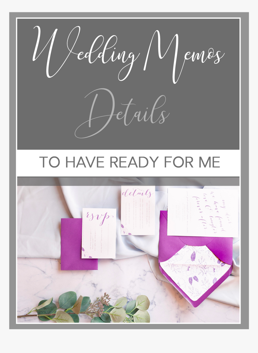 Wedding Memos- Details To Have Ready For Your Photographer - Calligraphy, HD Png Download, Free Download