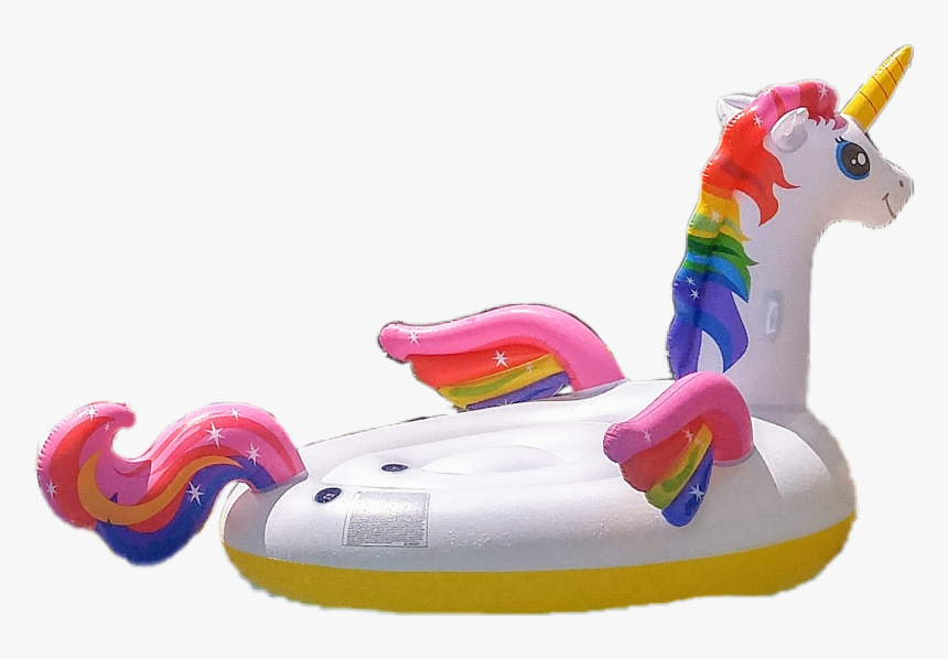 #pool #floaty #unicorn #sun #water #summer #white #rainbowhair - Inflatable, HD Png Download, Free Download