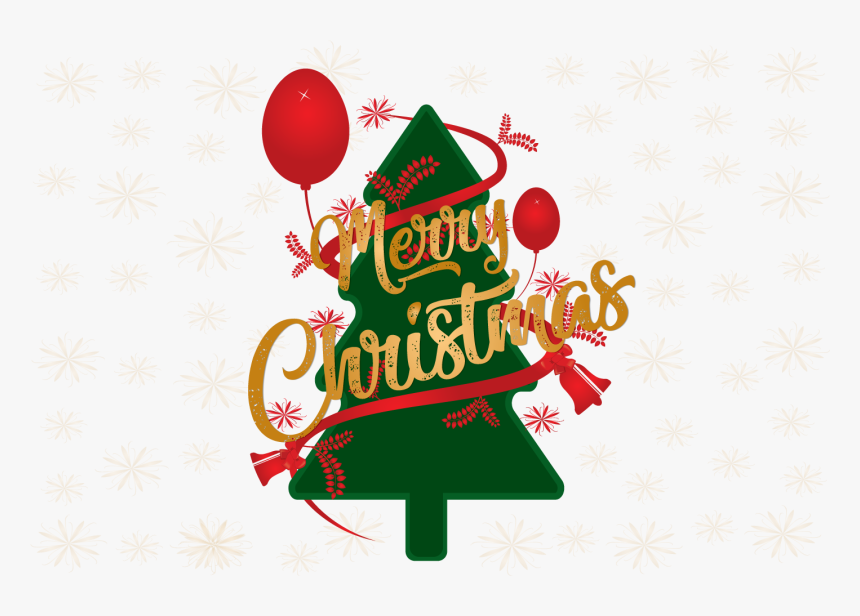 Christmas Tree And Saying Have A Merry Christmas - Illustration, HD Png Download, Free Download