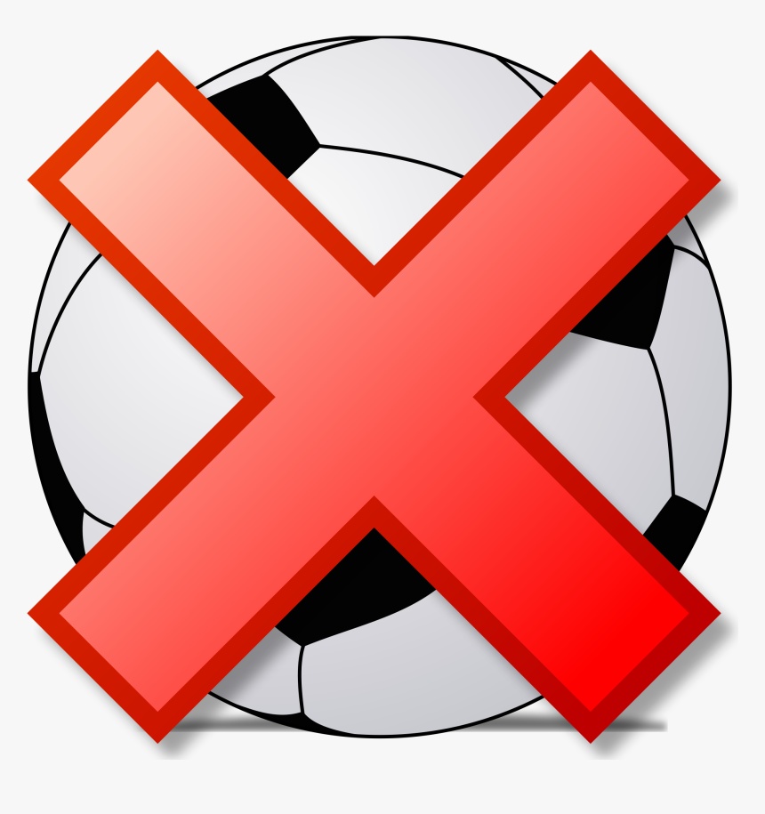 Cancel Png Clipart , Png Download - Crossed Out Soccer Ball, Transparent Png, Free Download