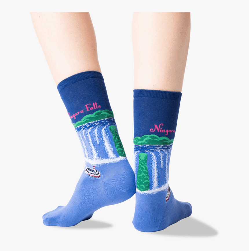 Women"s Niagara Falls Crew Socks In Dark Blue Front"
 - Sock, HD Png Download, Free Download