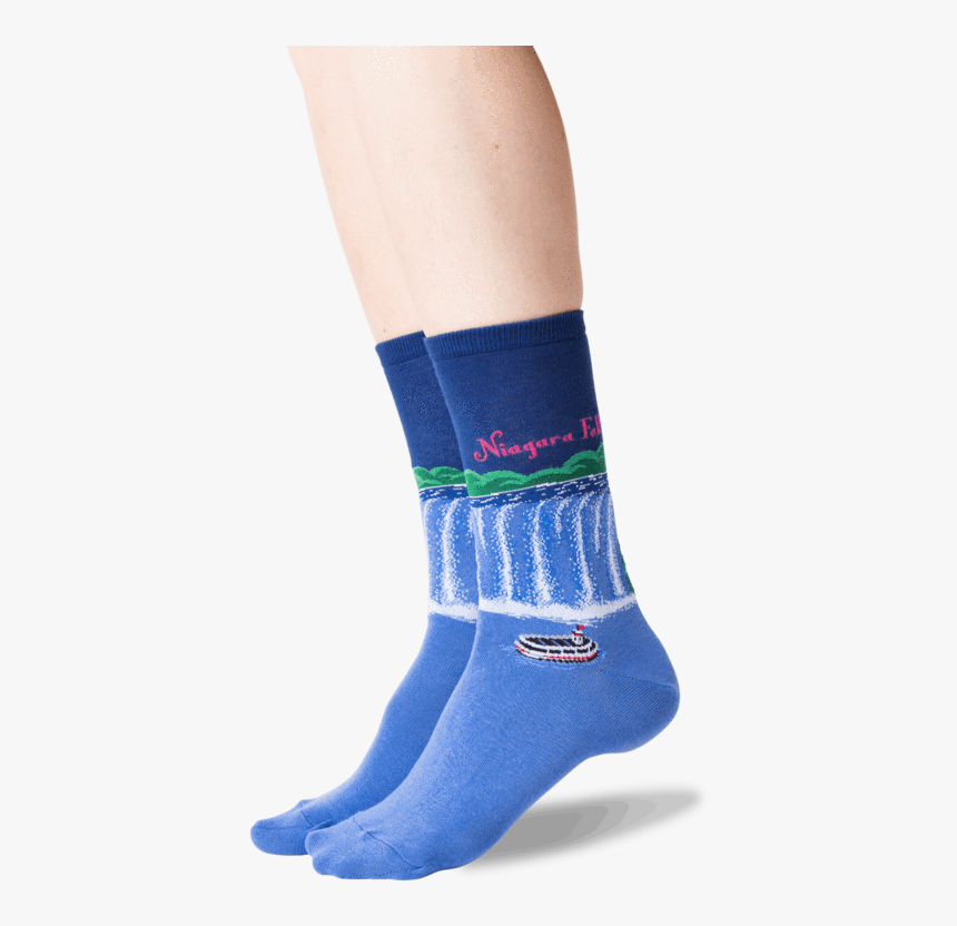 Women"s Niagara Falls Crew Socks In Dark Blue Front"
 - Hockey Sock, HD Png Download, Free Download