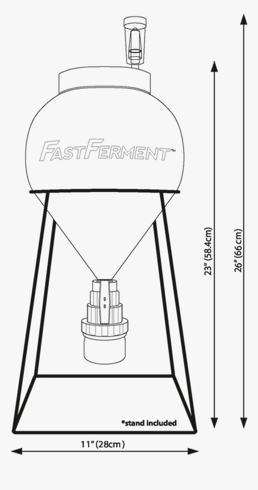 Fastferment 3 Gallon Conical Fermenter - Line Art, HD Png Download, Free Download