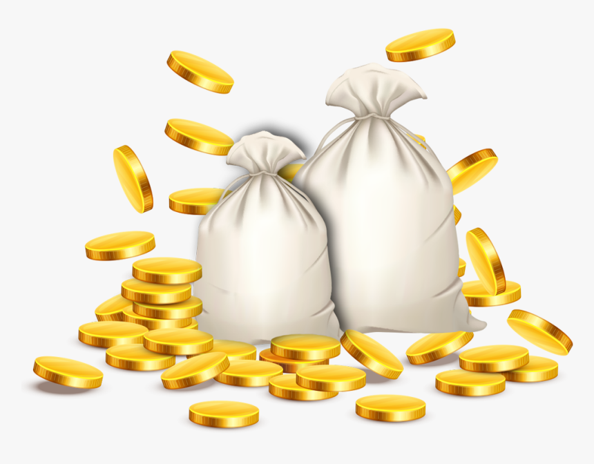 Gold Coin With Bag Clipart - Transparent Background Gold Coin Png, Png Download, Free Download