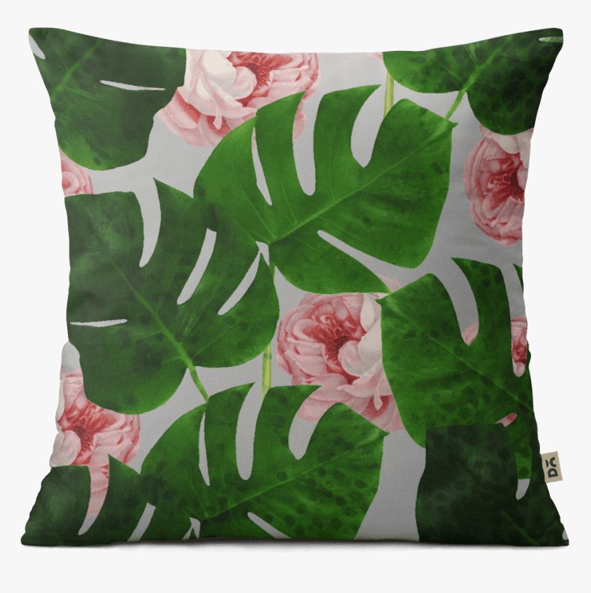 Dailyobjects Monstera And Rose Pattern - Cushion, HD Png Download, Free Download