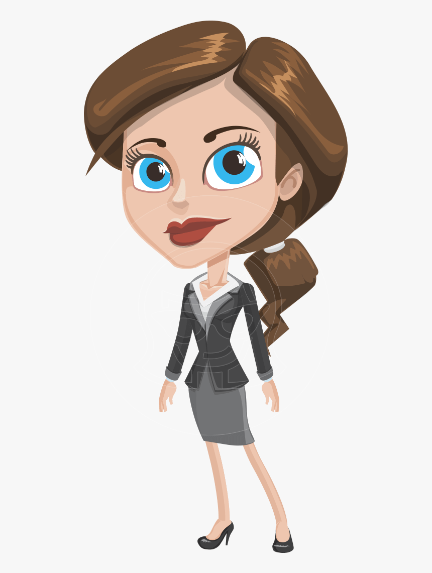 An Attractive Business Woman Prepared As A Fully Functional - Office Lady Cartoon Png, Transparent Png, Free Download