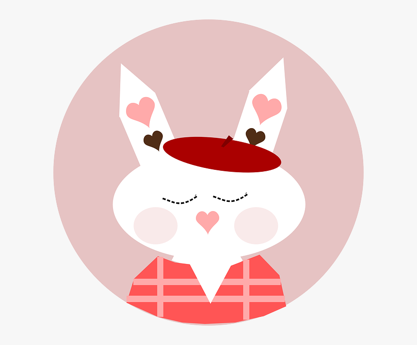 Bunny, Rabbit, Hearts, Pink, Love, Cute, Valentine - Cute Bunny Transparent Pink, HD Png Download, Free Download