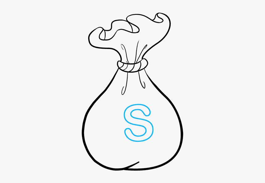 How To Draw Cartoon Money - Draw A Money Bag, HD Png Download, Free Download