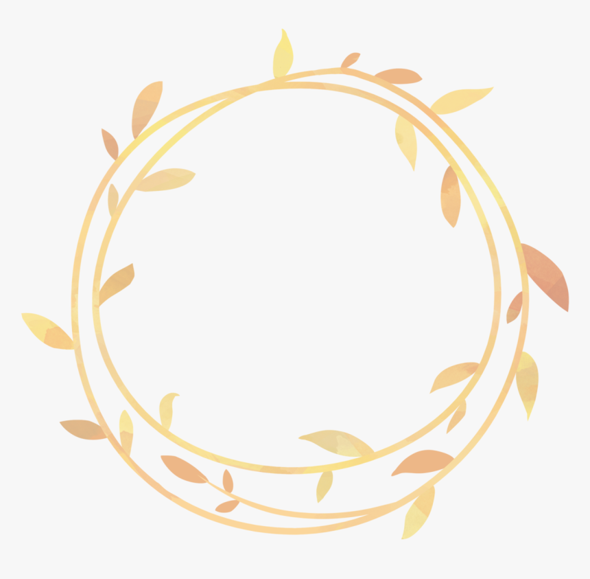 Gold Leaf Border Circle, HD Png Download - kindpng