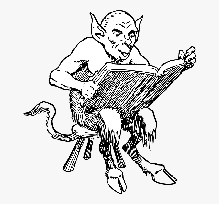 Free Download Public Domain Demon Clipart Lucifer Devil - Demon Reading A Book, HD Png Download, Free Download