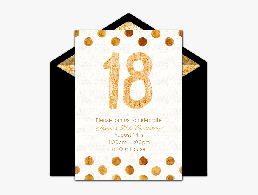Online 18th Birthday Invitations, HD Png Download - kindpng
