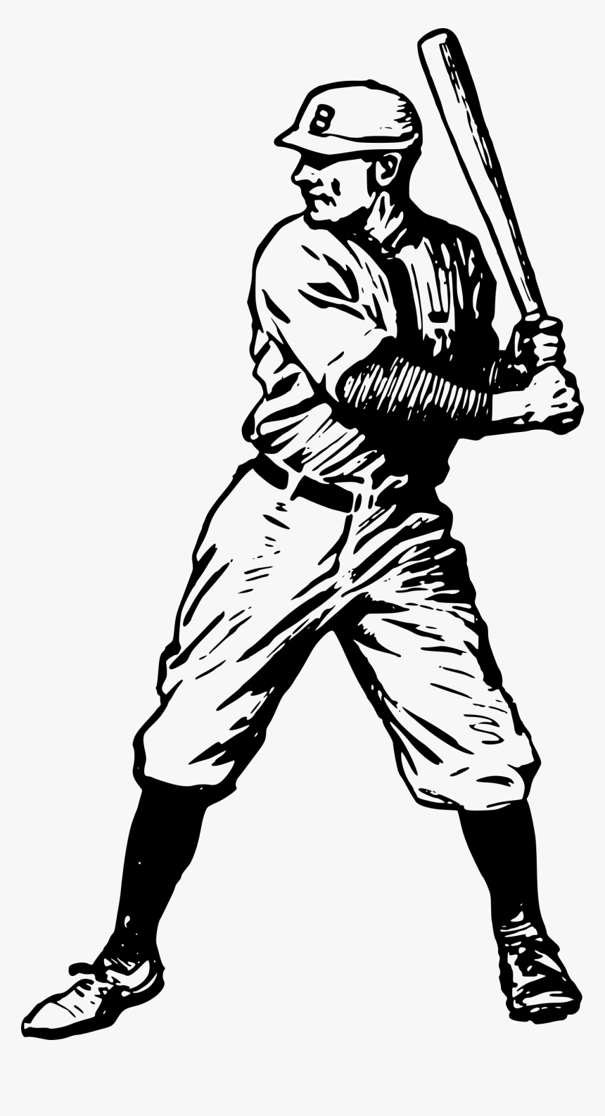 Baseball Batter Drawing At Getdrawings Com Free For - Vintage Baseball Clip Art, HD Png Download, Free Download