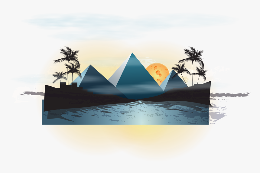 Vector Sand Pyramid - Sea, HD Png Download, Free Download