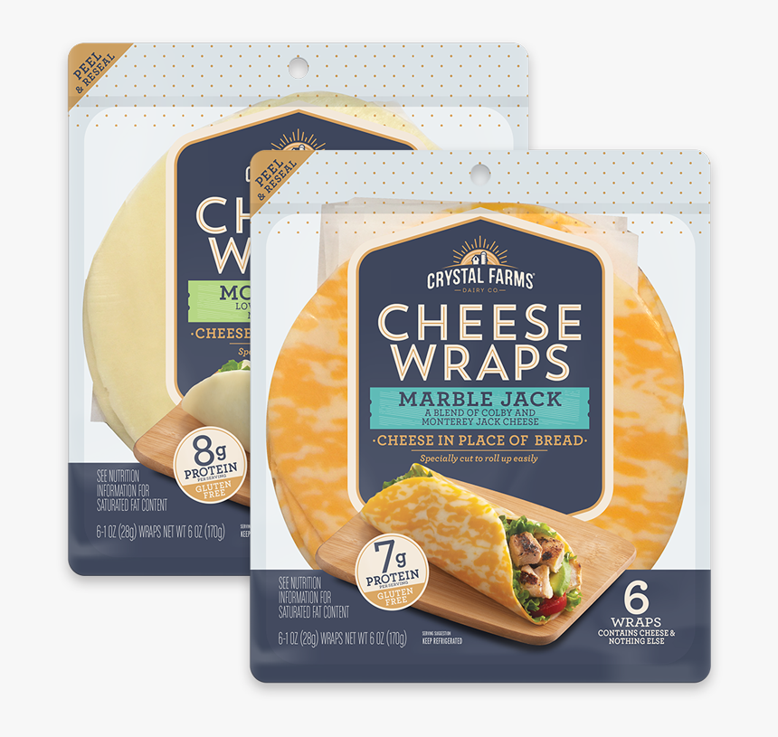 Cf-cheesewraps - Crystal Farms Cheese Wraps, HD Png Download, Free Download