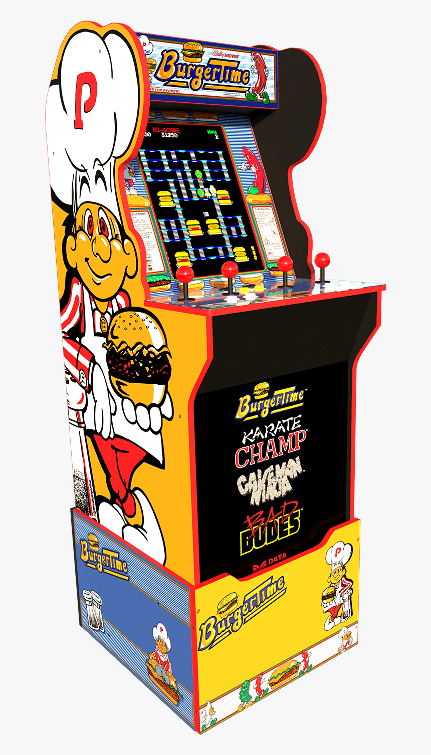 Burger Time Arcade Cabinet"
 Class="lazyload Lazyload - Burger Time Arcade 1up, HD Png Download, Free Download