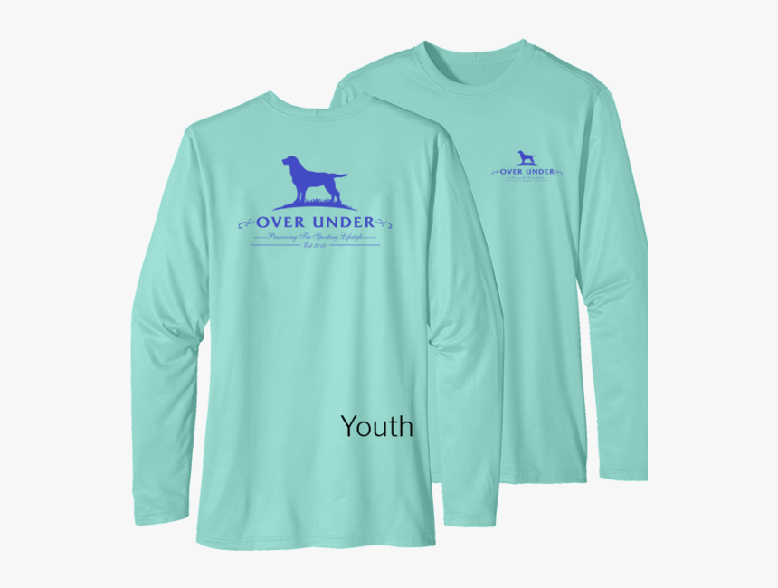 L/s Youth Tidal Tech Lateral Logo Seagrass T-shirt - Over Under, HD Png Download, Free Download