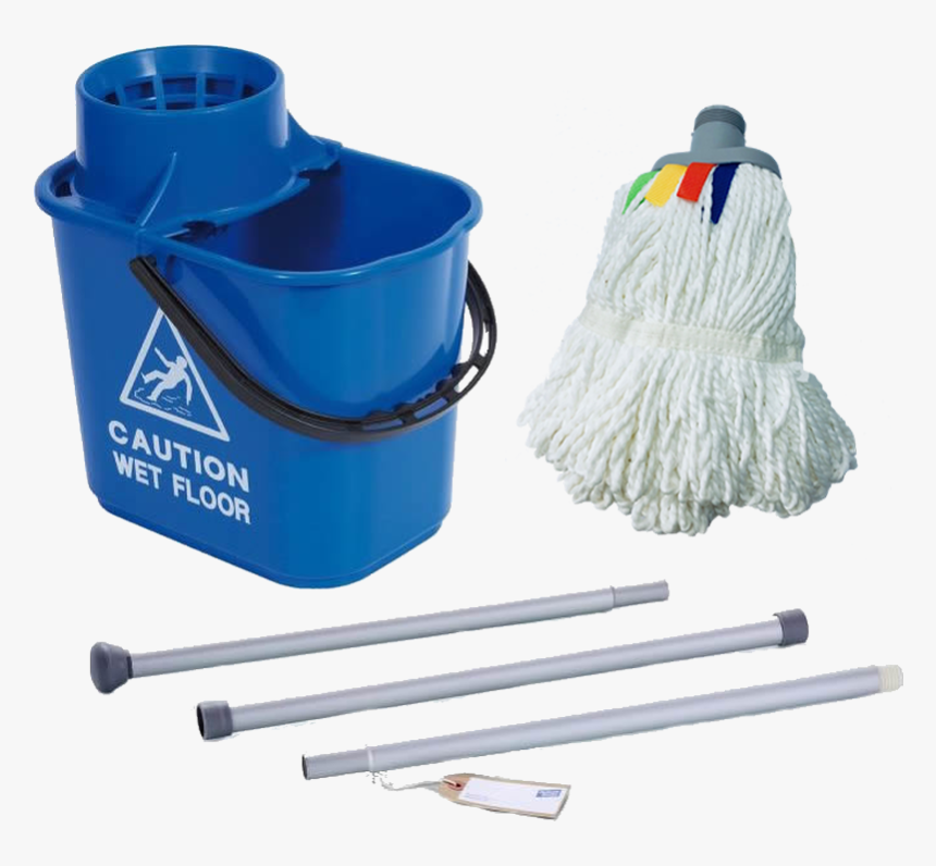 Blue Mop Bucket And Mop, HD Png Download, Free Download