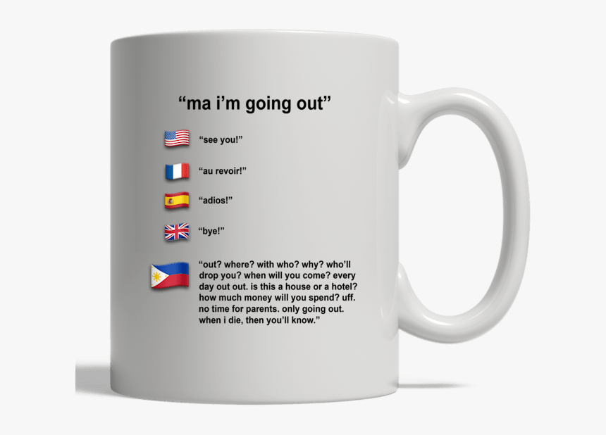 White Mug Right - Goodbye Au Revoir Adios, HD Png Download, Free Download