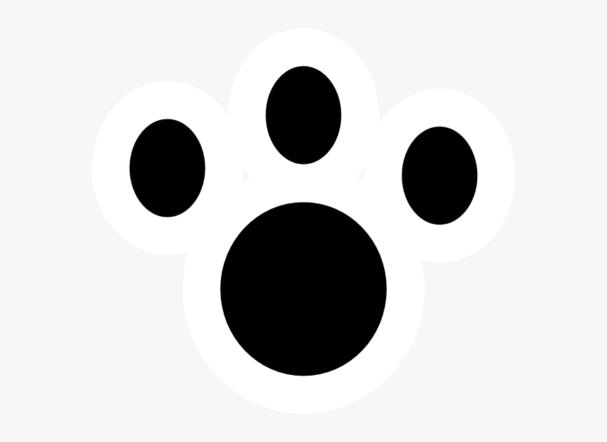 Paw Print White Png - Circle, Transparent Png, Free Download