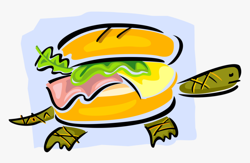 Vector Illustration Of Tortoise Or Turtle With Lunch, HD Png Download, Free Download