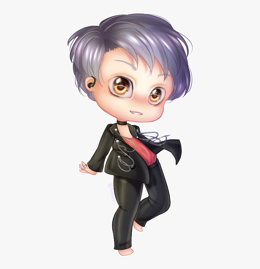 Drawing Step Rap Monster Dibi Chibi Image Library Stock - Rap Monster Bts Cartoon, HD Png Download, Free Download