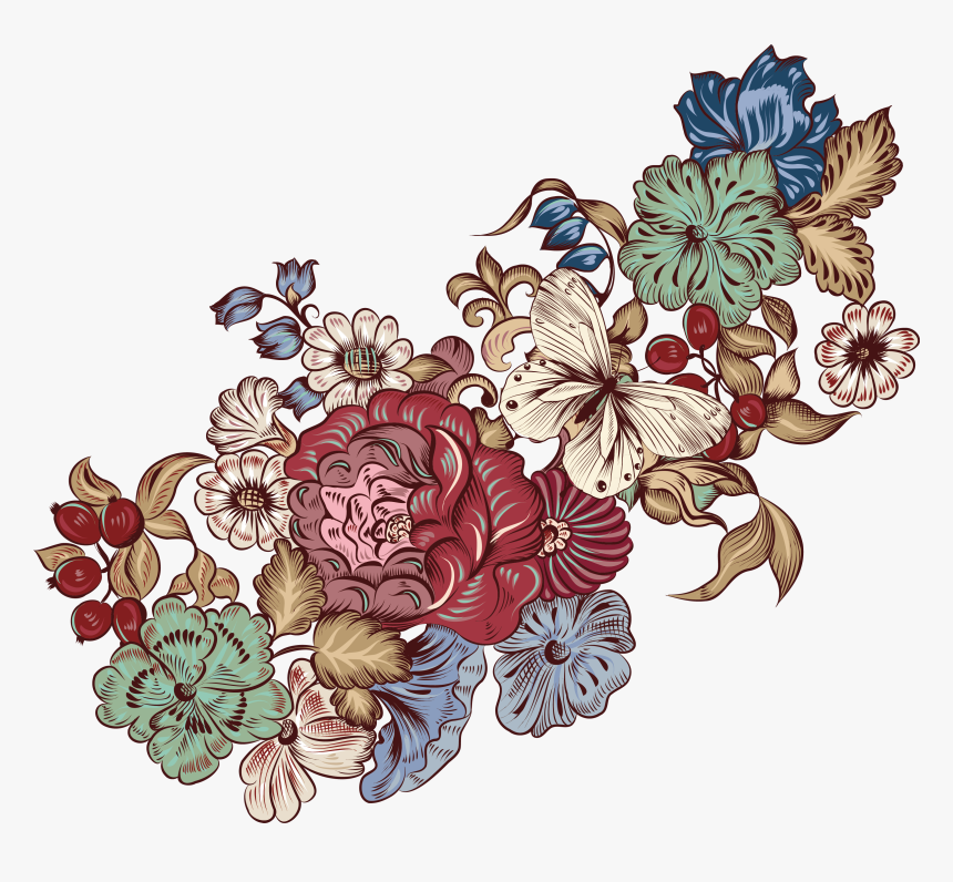 Motif Clip Art Vintage Decorative Flora Petal Vintage Japanese Flower Pattern Hd Png Download Kindpng