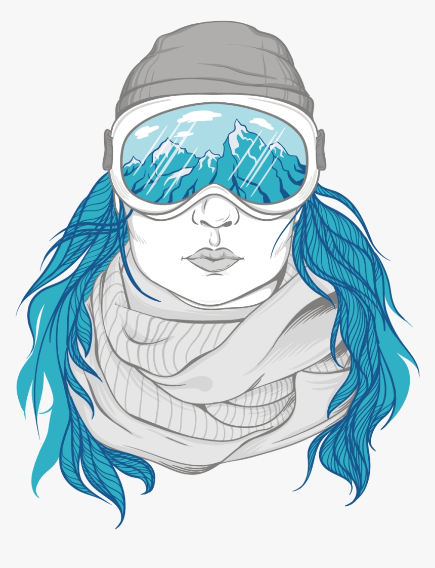 Winter Of Illustration Snowboarding Influx Women Clipart - Snowboarder Face Drawing, HD Png Download, Free Download