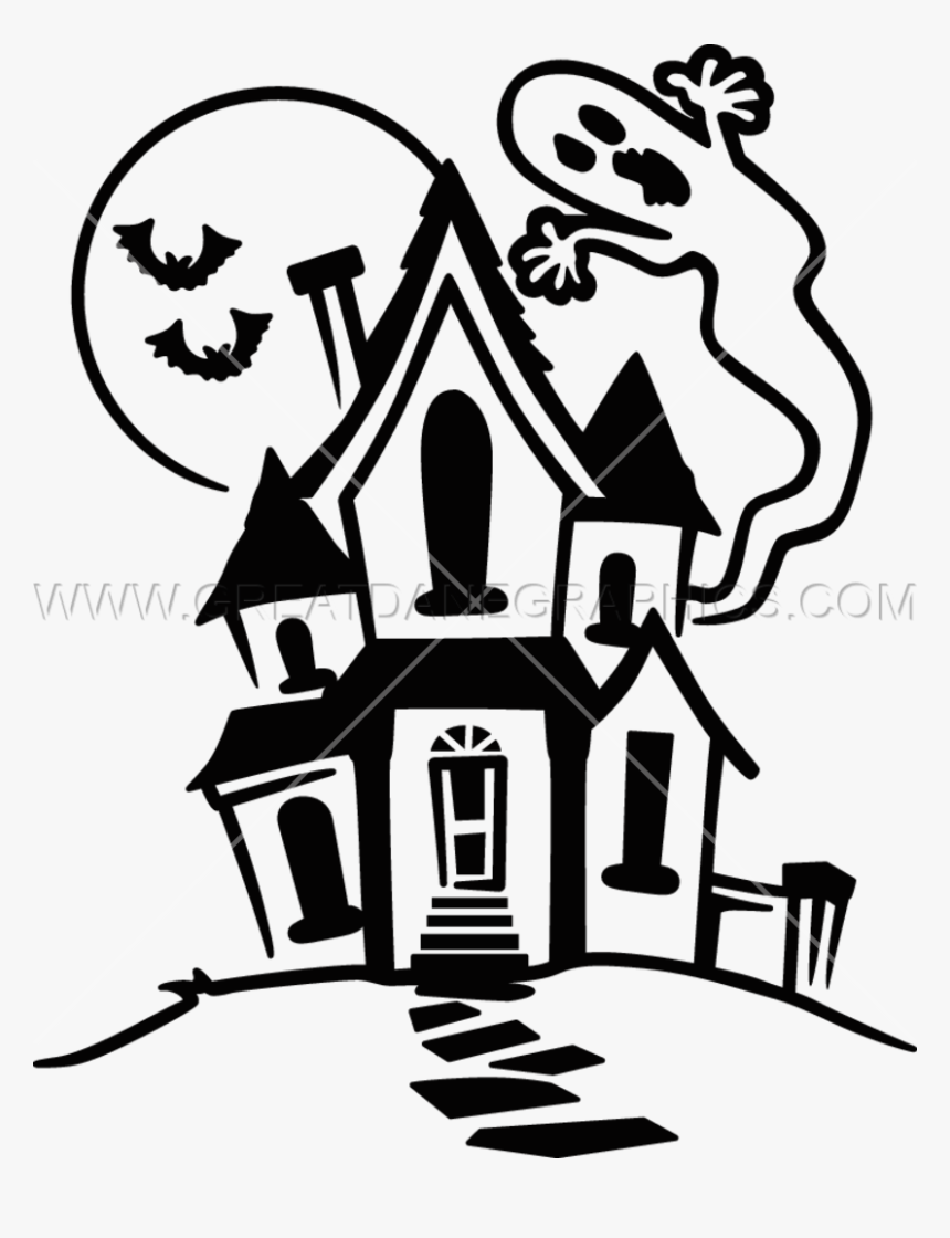 Ghost House Clipart Image Library Haunted House - Cartoon Haunted House Drawing, HD Png Download, Free Download