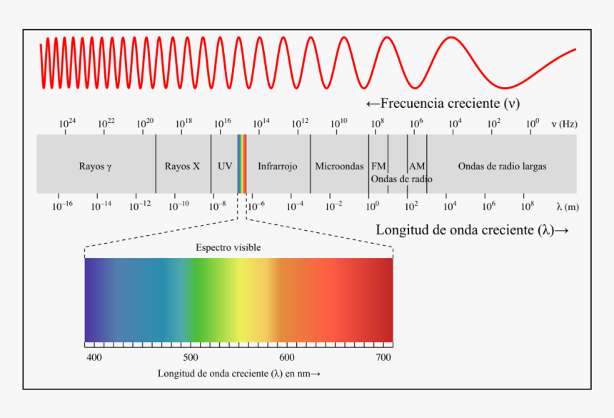 Espectro Electromagnético Con La Franja De Luz Visible - Electromagnetic Spectrum, HD Png Download, Free Download