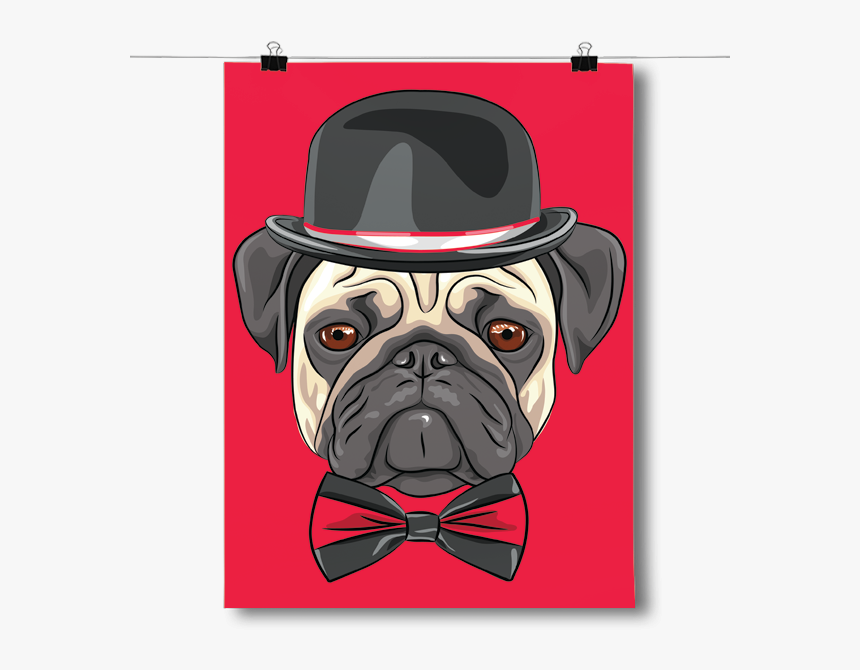 Pug Cool Dog - Pug Hipster, HD Png Download, Free Download