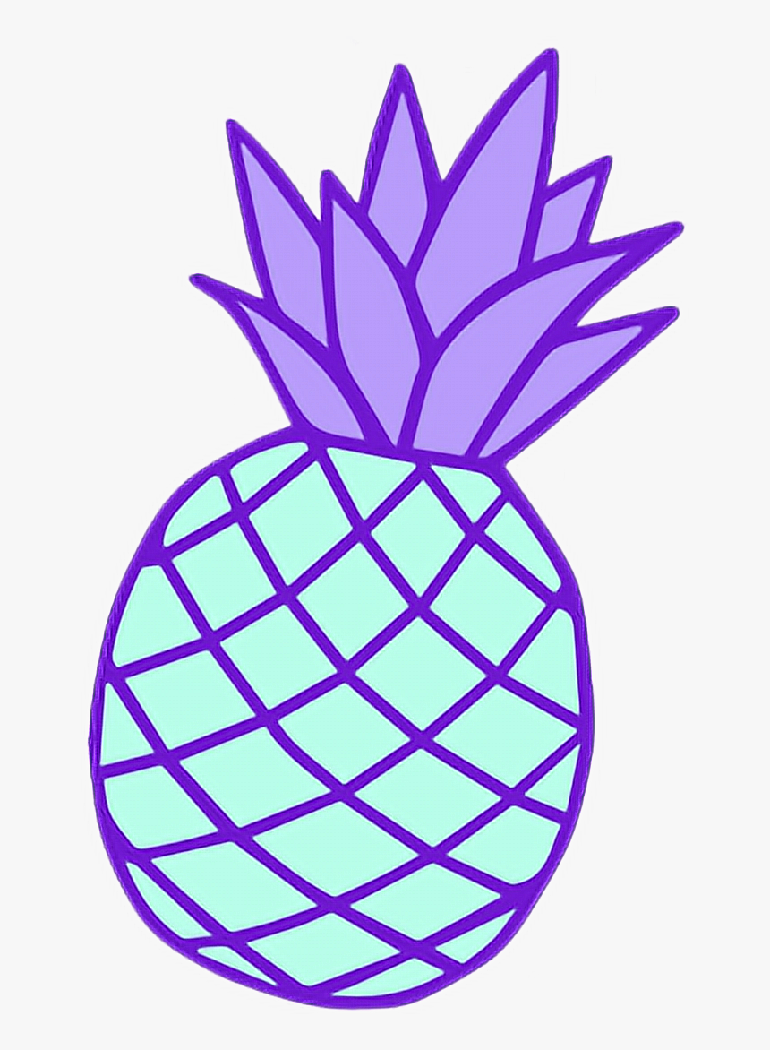 ananas #pineapple #galaxy - Pineapple Drawing Transparent Background, HD  Png Download - kindpng