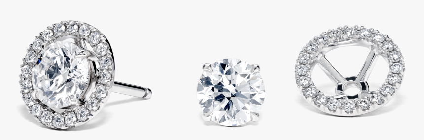 Diamond Stud Earrings Removed Halo - Engagement Ring, HD Png Download, Free Download