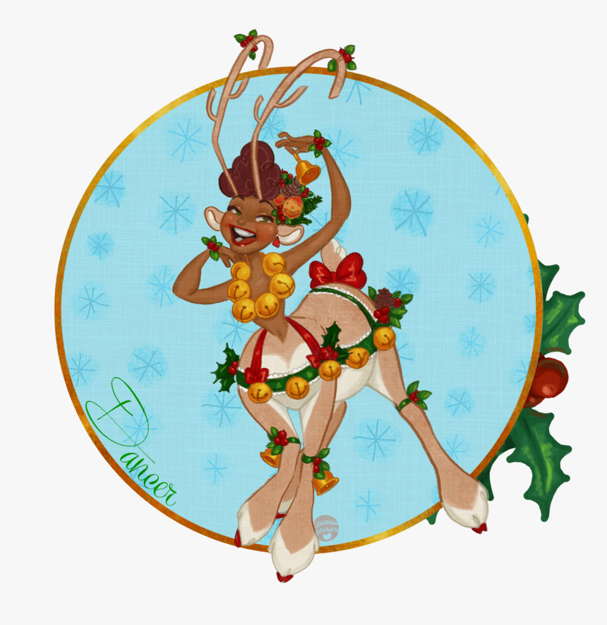 • Christmas Reindeer Santa Festive Vintage Holidays - Santas Reindeer Centaur Art, HD Png Download, Free Download