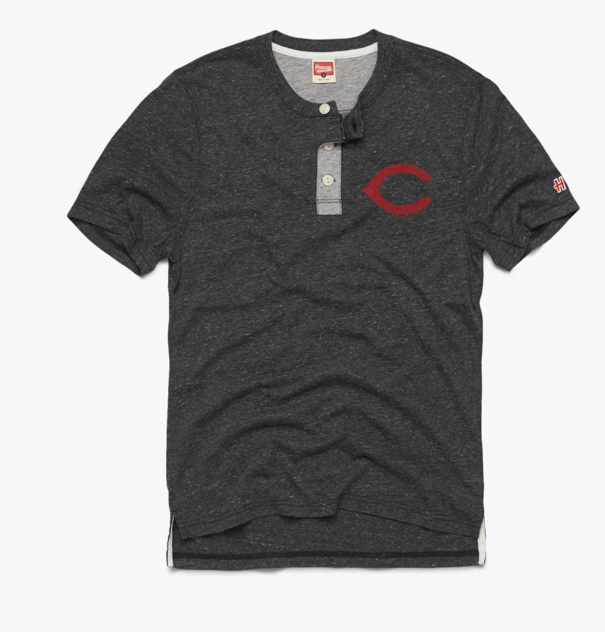 Cincinnati Reds C Henley 01290470130 Charcoal Flat - Polo Shirt, HD Png Download, Free Download