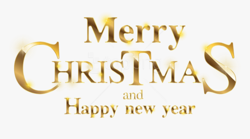 Free Png Merry Christmas Gold Transparent Png - Gold Merry Christmas Png, Png Download, Free Download
